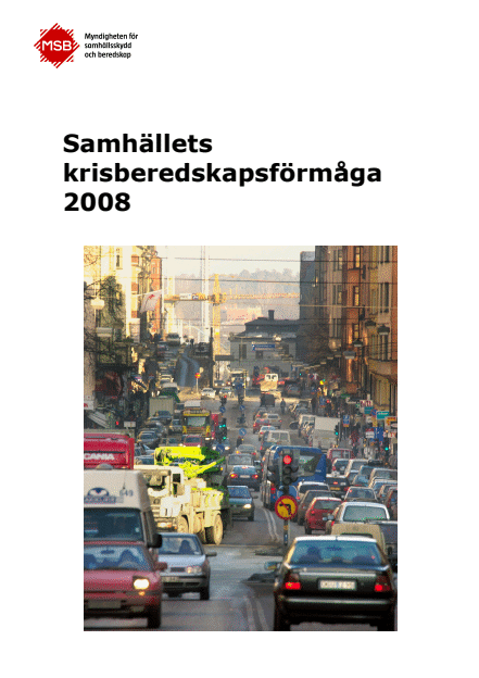 Omslagsbild för  Samhällets krisberedskapsförmåga 2008