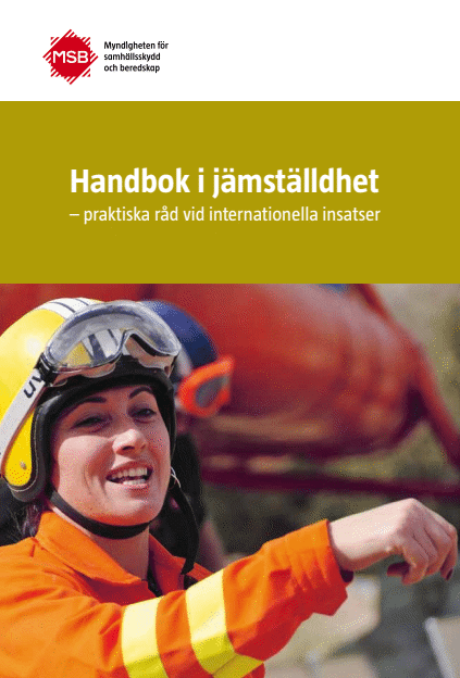 Omslagsbild för  Handbok i jämställdhet : praktiska råd vid internationella insatser