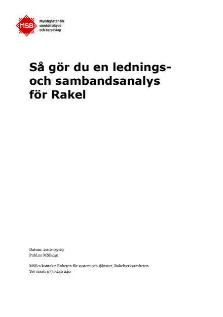 Omslagsbild för  Så gör du en lednings- och sambandsanalys för Rakel
