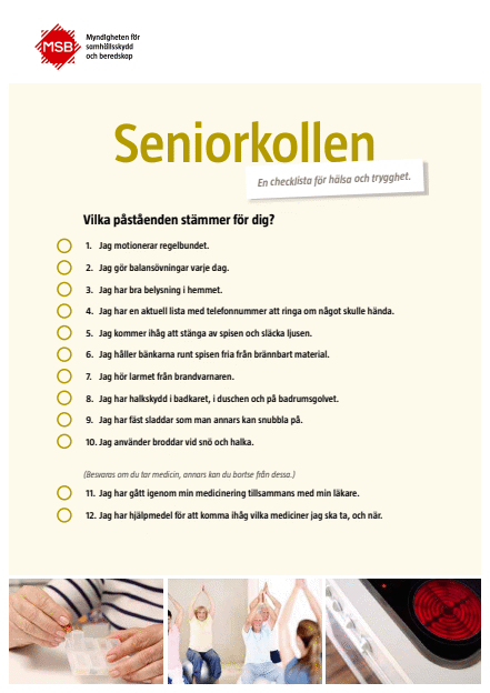 Omslagsbild för  Seniorkollen : En checklista för hälsa och trygghet.