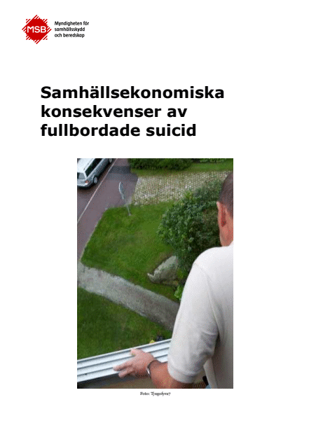 Omslagsbild för  Samhällsekonomiska konsekvenser av fullbordade suicid