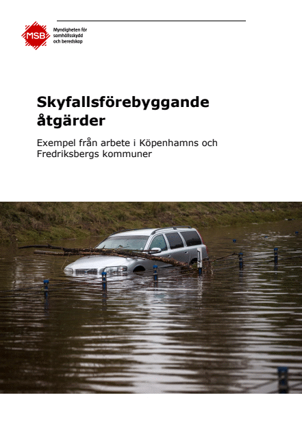 Omslagsbild för  Skyfallsförebyggande åtgärder : exempel från arbete i Köpenhamns och Fredriksbergs kommuner