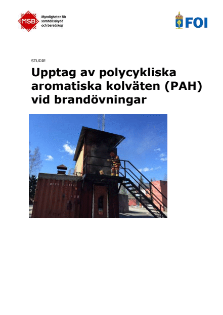 Omslagsbild för  Upptag av polycykliska aromatiska kolväten (PAH) vid brandövningar