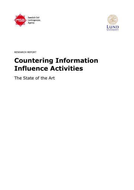 Omslagsbild för  Countering Information Influence Activities : The State of the Art, research report