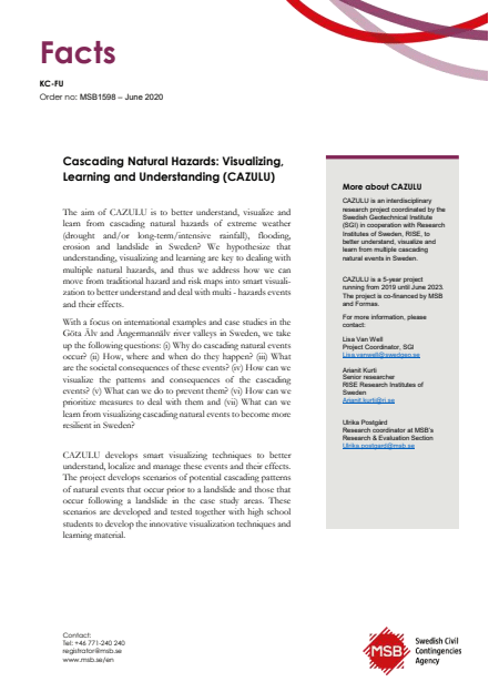 Cascading Natural Hazards: Visualizing, Learning and Understanding (CAZULU), 2019-2023