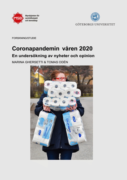 Omslagsbild för  Coronapandemin våren 2020. En undersökning av nyheter och opinion