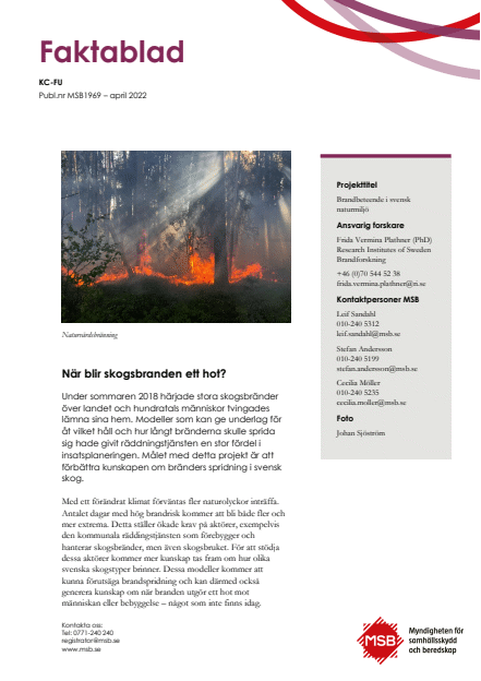 Omslagsbild för  När blir skogsbranden ett hot?