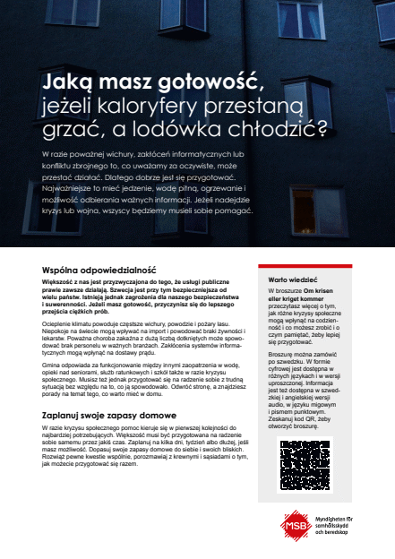 Omslagsbild för  Hur förberedd är du om elementen kallnar och kylen blir varm? : polsk version