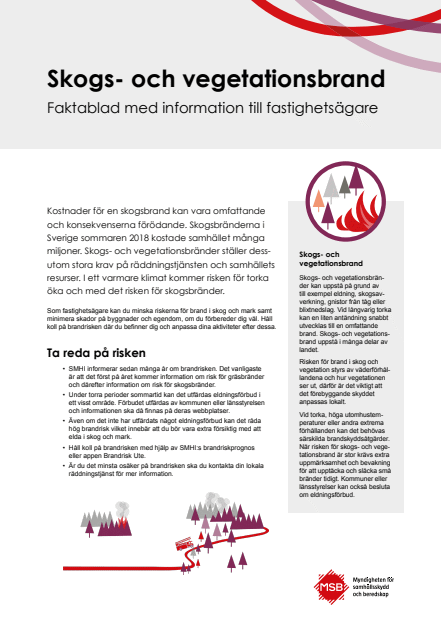 Skogs- och vegetationsbrand : faktablad med information till fastighetsägare