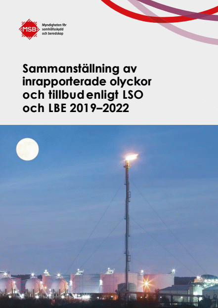 Omslagsbild för  Sammanställning av inrapporterade olyckor och tillbud enligt LSO och LBE 2019–2022