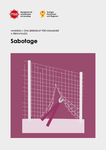 Omslagsbild för  Handbok i civil beredskap för kommuner : 4. Riskkatalog - Sabotage