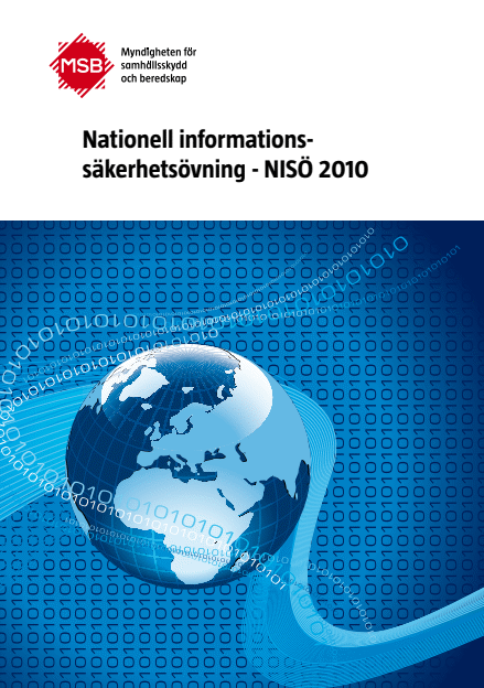 Omslagsbild för  Nationell informationssäkerhetsövning - NISO 2010