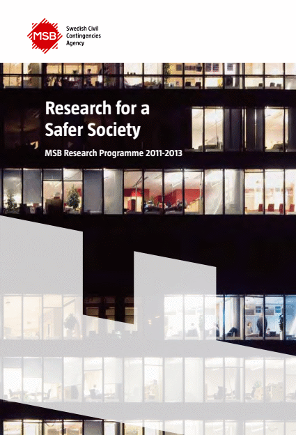 Research for a safer society : MSB research programme 2011-2013