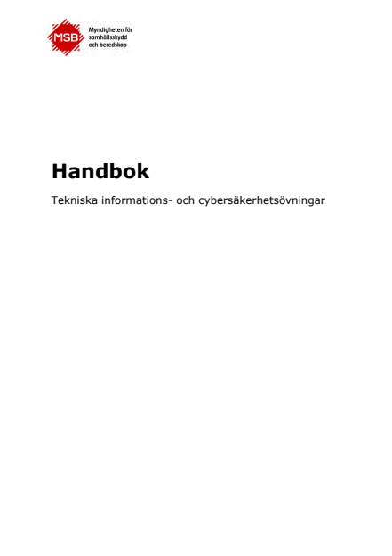 Handbok : tekniska informations- och cybersäkerhetsövningar