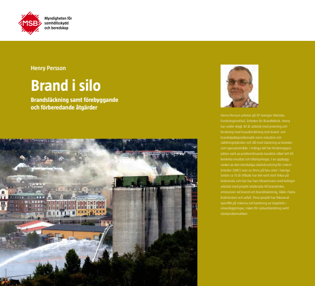 Omslagsbild för  Brand i silo : brandsläckning samt förebyggande och förberedande åtgärder