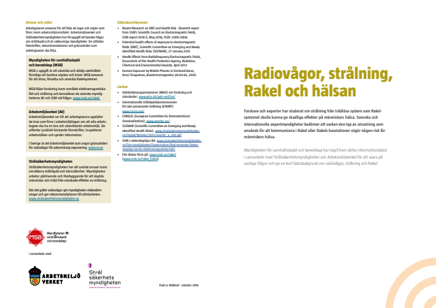 Radiovågor, strålning, Rakel och hälsan