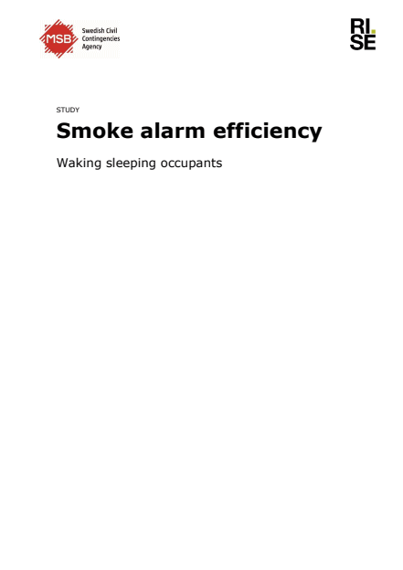 Smoke alarm efficiency : waking sleeping occupants, study