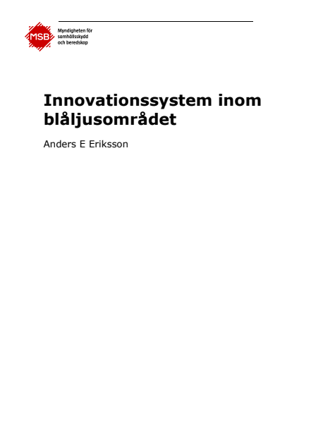 Omslagsbild för  Innovationssystem inom blåljusområdet