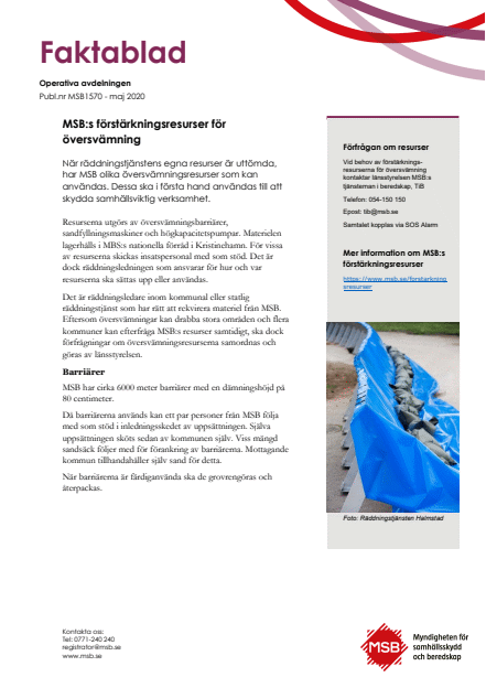 MSB:s förstärkningsresurser för översvämning