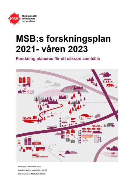 MSB:s forskningsplan 2021 - våren 2023