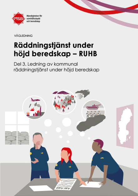 Omslagsbild för  Räddningstjänst under höjd beredskap – RUHB : Del 3. Ledning av kommunal räddningstjänst under höjd beredskap