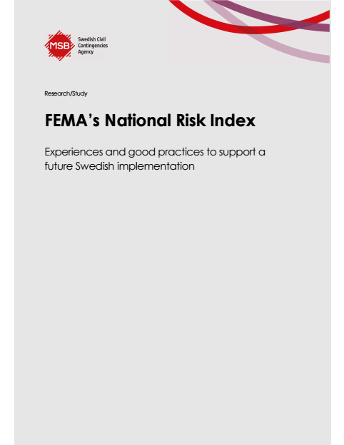 Omslagsbild för  FEMA’s National Risk Index : Experiences and good practices to support a future Swedish implementation