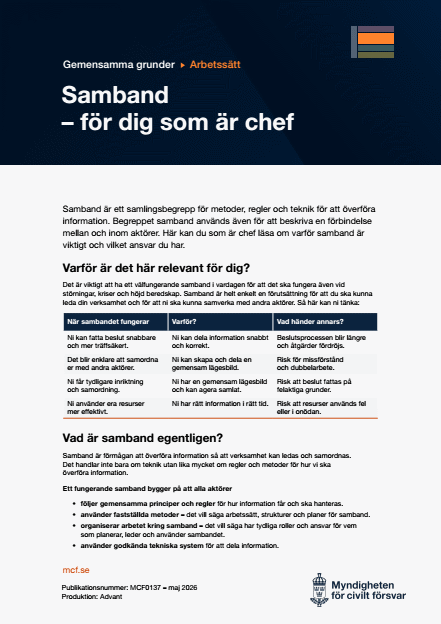 Omslagsbild för  Gemensamma grunder - Arbetssätt - Samband - för dig som är chef