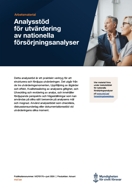 Omslagsbild för  Analysstöd för utvärdering av nationella försörjningsanalyser