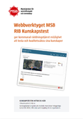 Omslagsbild för  Webbverktyget MSB RIB Kunskapstest