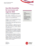 Nya RSA-föreskrifter för kommuner och regioner 2022 : information om det pågående arbetet
